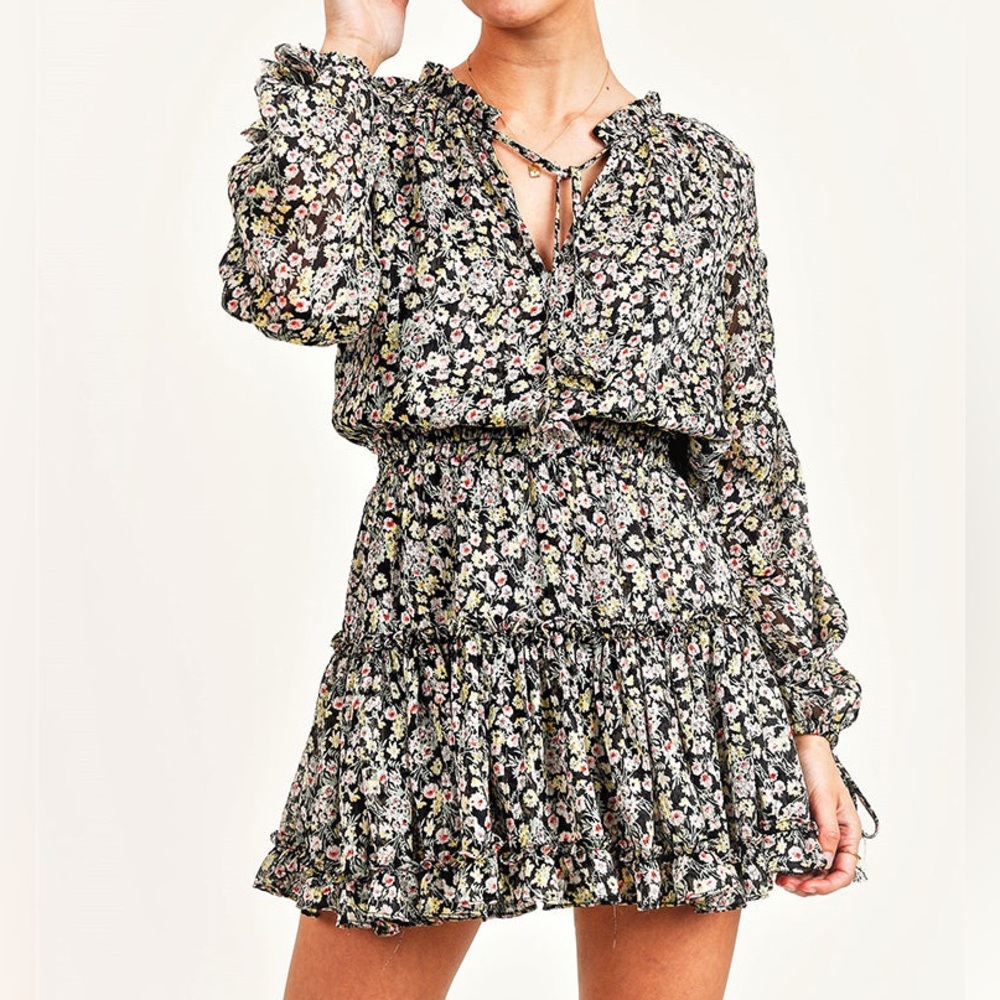 Reset by Jane Floral Long Sleeve Ruffle Dress